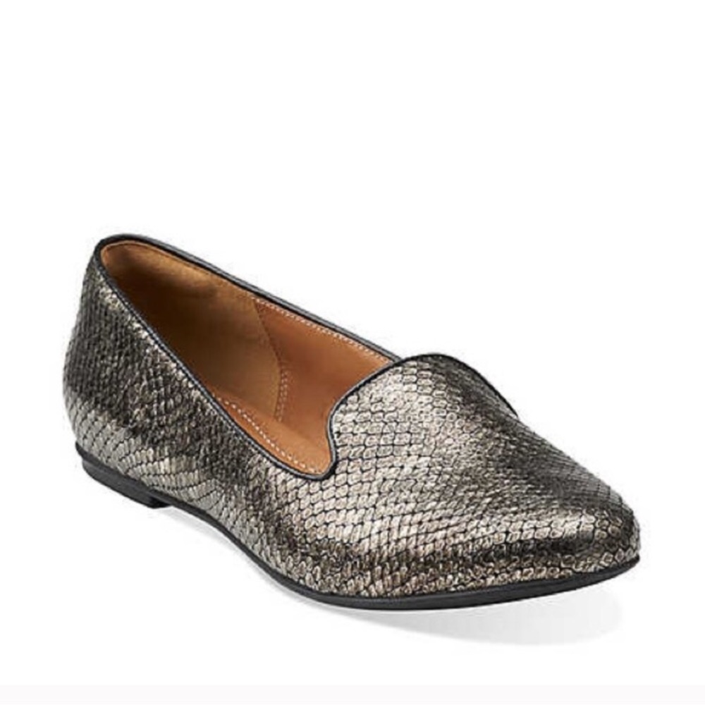 Clark’s Snakeskin Valley Flats Size 10